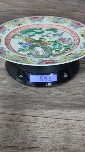 Qianlong Chinese Antique Plate 10 Inch 26cm Paradise Birds Flowers