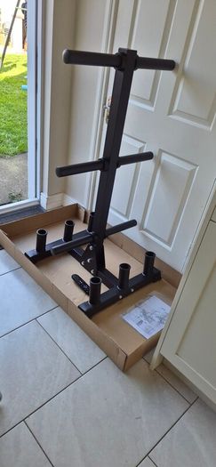 brand new heavy duty olympic plate and bar storage rack