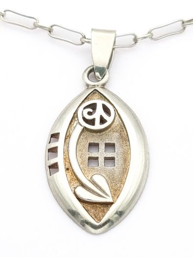 925 Vintage Abstract Silver Necklace
