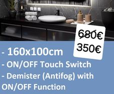 LED Bathroom Mirror Defogger Demister Flowing LED 160x100cm