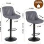 NEW SALE | Bar Stools Set of 2, Swivel Counter Height Barstools with Back, Adjustable PU Leather Bar Stool, Modern Kitchen Breakfast Bar Stools, Dark Grey Image 6