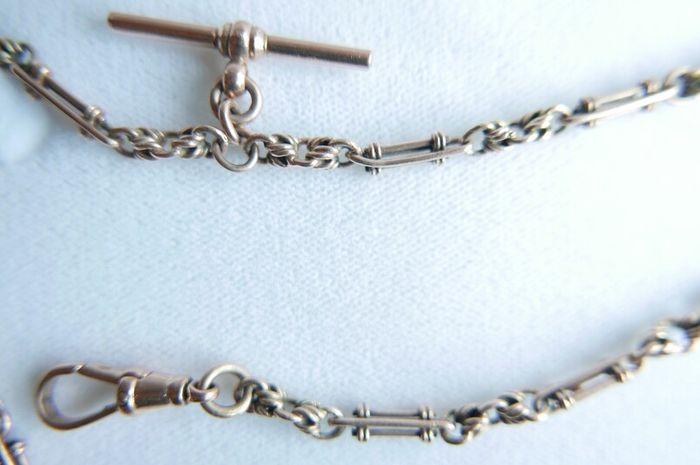 Victorian  heavy real 9 Carat Gold Albert or Necklace Chain with T-Bar length 20" - 24,3g