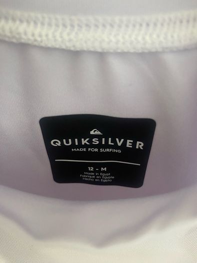 Quicksilver Boys White Rash Vest - Age 12 Years