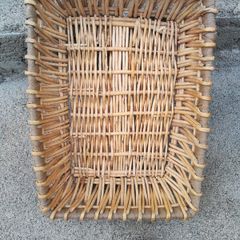 Vintage willow wicker strong basket rectangular