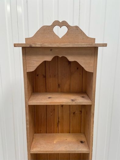 Vintage Pine Heart Motif Book Shelf