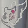 Matte Pink Round Stud Pink Blossom Polymer Clay Earrings Image 4