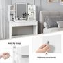 Dressing Table with LED Lighting, Adjustable Brightness, 2 USB Ports, Dressing Table Cosmetic Table with Mirror, 2 Drawers, 4 Open Shelves, Makeup Table for Bedroom, White Image 5