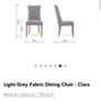 Grey fabric dining chair - Ez Living x4 Image 4
