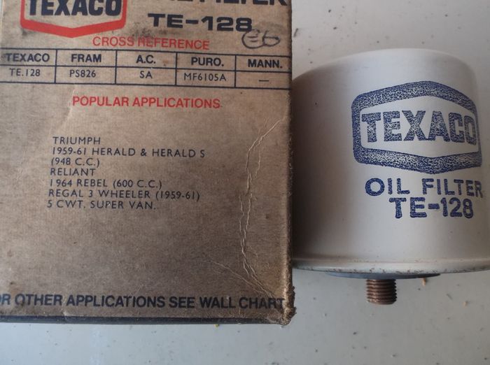 Trumph Herald 1959 To 1961 Oil Filter.