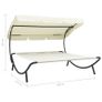 Outdoor Lounge Bed with Canopy Cream White Image 2