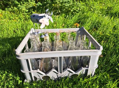 Vintage Milk Bottles (Full Crate)