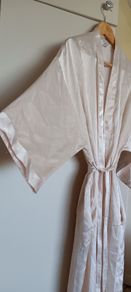 Cream Kimono Satin Dressing Gown