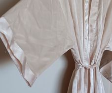 Cream Kimono Satin Dressing Gown