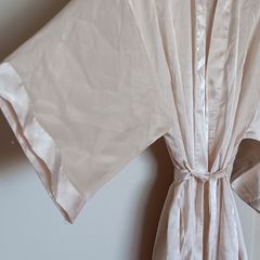 Cream Kimono Satin Dressing Gown