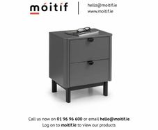 Zoe 2 Drawer Bedside Table - Grey