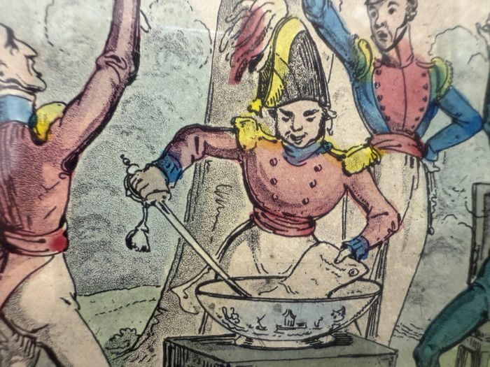 Georgian Satirical Etching, (Wetting an Irish Commission) Jones & Co., London, circa.1820