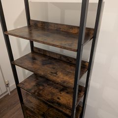Industrial style shelving unit with cupboard