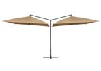 Double Parasol with Steel Pole 250x250 cm Taupe