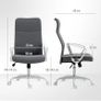Fabric High Back Office Chair - Grey Image 3