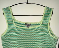 Primark Light Green and Dark Green Pattern Cropped Tank Top