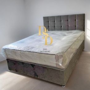 Standard Double Grey Fabric Bed