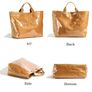 Brand New RUNSOON Large Handle Bags Kraft Paper PVC Women's Handbags Image 4