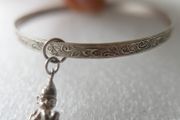 Vintage 925 Sterling Silver bangle with charm
