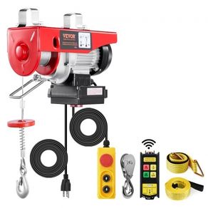 Electric Hoist Crane Winch 598.7 kg 9997.4 cm Wireless & 426.7 cm Wired Remote