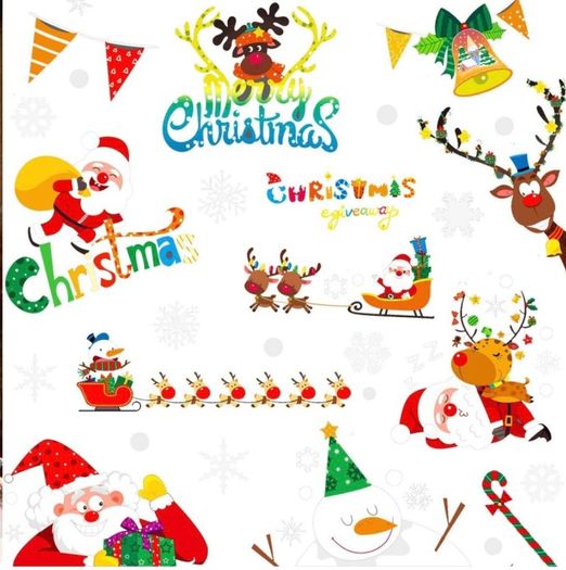 95 Pieces Christmas Window Clings, Staic Window Stickers Decals for Xmas Window Display Decoration (FREE POSTAGE)
