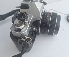 fujica st605 camera with smc takumar 55mm f1.8 lens working viewfinder needs cleaning