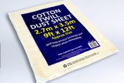 Cotton twill dust sheet 2.7m x 3.5m ( 9' x 12')