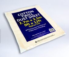 Cotton twill dust sheet 2.7m x 3.5m ( 9' x 12')