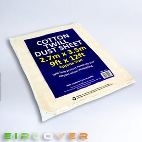 Cotton twill dust sheet 2.7m x 3.5m ( 9' X 12')