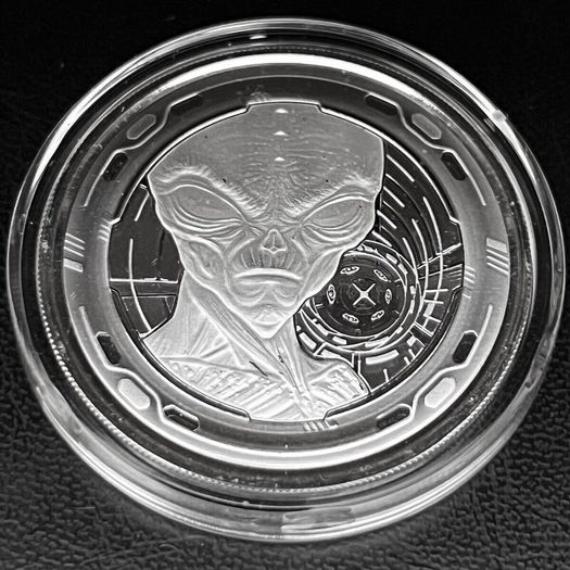2022 Ghana 1 Oz Silver Alien Coin Bu In Capsule For Sale in ...