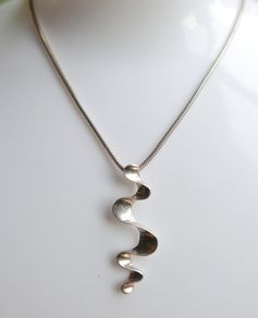 Vintage Sterling Silver 925  Pendant and SNAKE CHAIN NECKLACE length 18" - 7,3g