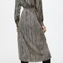 Mango striped shirt dress midi black/cream silky satin S 8 10 Image 3