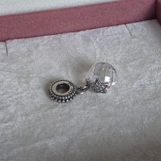 Pandora moon and star faceted dangle charm,perfect condition