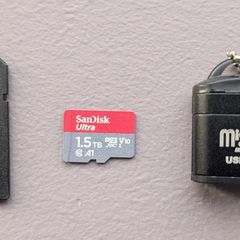 1.5TB SanDisk micro SD card + SD adapter + USB Micro SD Card Reader