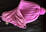 Girls pink fleeced lined Peruvian style cap