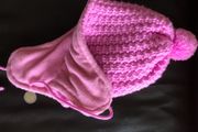 Girls pink fleeced lined Peruvian style cap