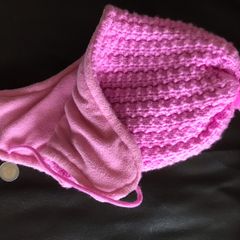 Girls pink fleeced lined Peruvian style cap