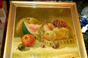 Antique oil painting still life