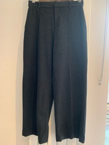 2 x Uniqlo wide-leg trousers (M) like new, charcoal and navy