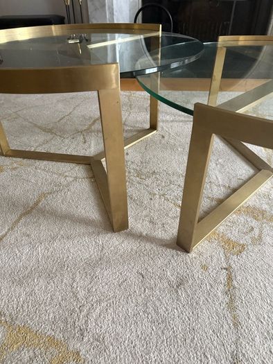 Made.com - Aula nest of two glass and brass coffee tables