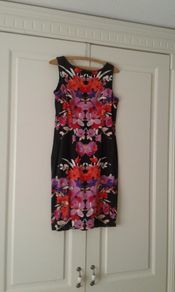 Black/Orange Patterned Dress