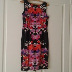 Black/Orange Patterned Dress