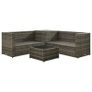4 Piece Garden Lounge Set with Cushions Poly Rattan Grey Image 8