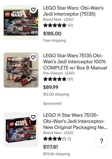 90 Euro Each!! - Lego Star Wars - Retired Sets