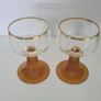 Glasses Amber Base Gold Rim Image 2