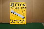 Afton Irish language tin metal sign